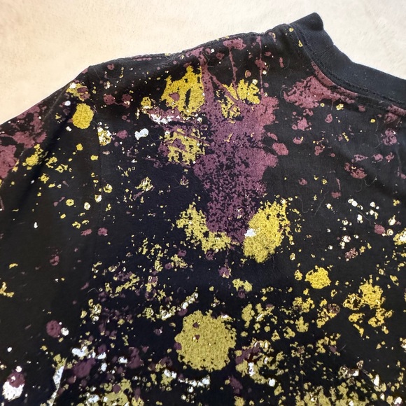 Guess Basic Graffiti Drop T Shirt Crew Neck Short Sleeve Black Large - Picture 6 of 6